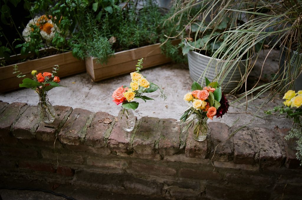 small floral arrangements garden wedding brooklyn